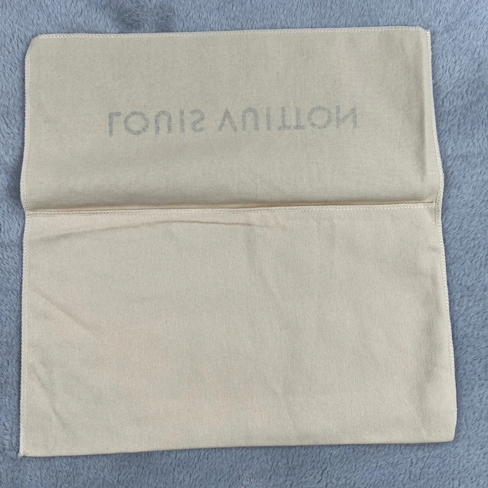 Louis Vuitton Original Flap Dust Bag 13x7.5 Beige Cotton Wallet Storage Cover